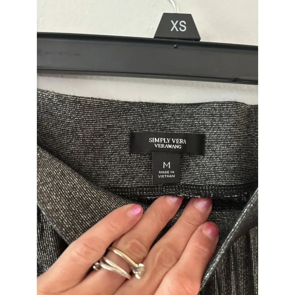 Simply Vera Wang Womens Pleated Midi Skirt Size Medium Metallic Gray NWT Party